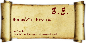 Borbás Ervina névjegykártya